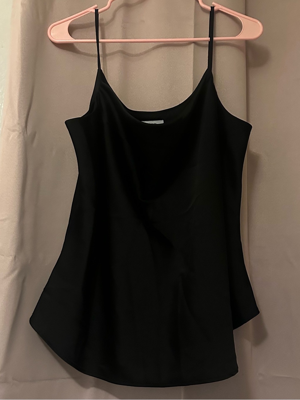 Bar III Black Satin Spaghetti Strap Cami